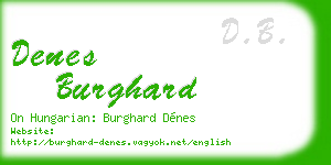 denes burghard business card